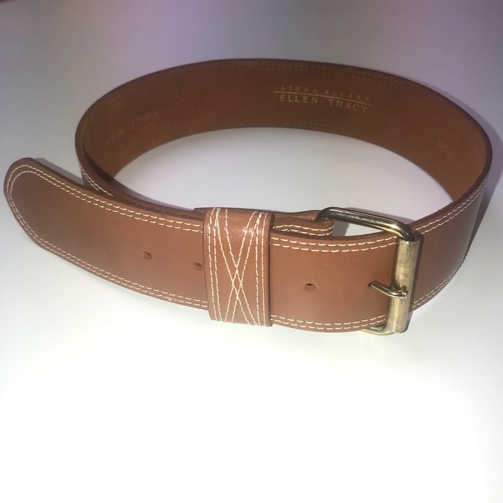 Ellen Tracy Tan and Brown Belt Elegant Accessory